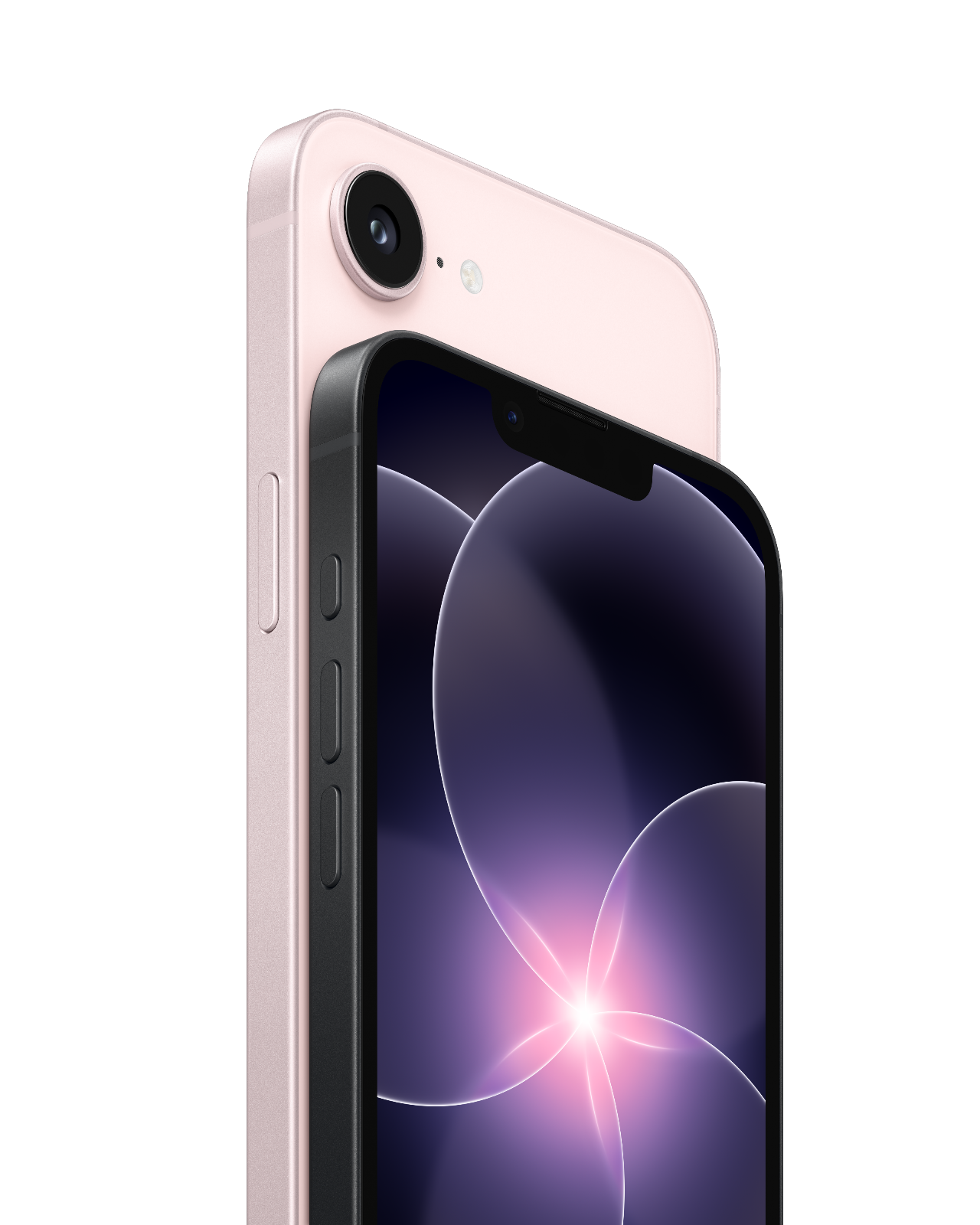 iPhone_17e_Soft_Pink_iPhone_17e_Black_Hero_Vertical_Screen__USEN