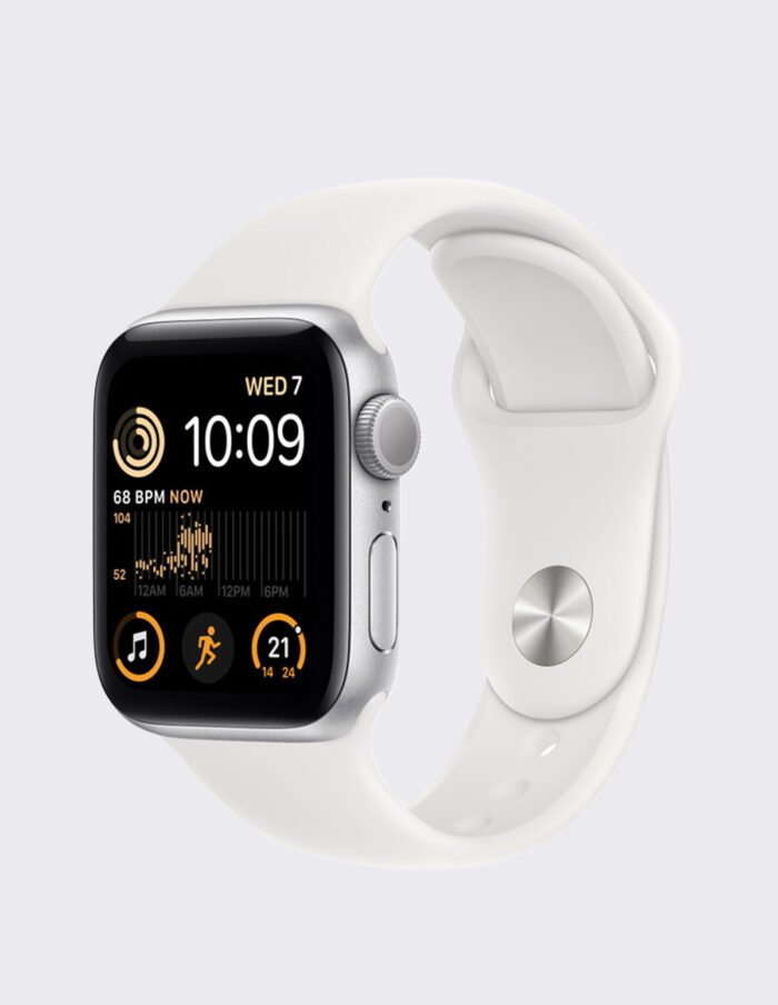 Apple Watch SE silver Aluminium with white sports band